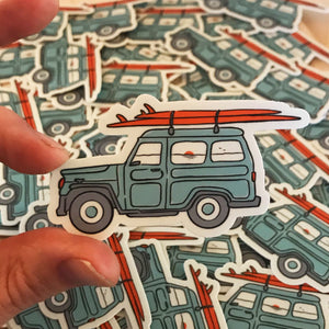 Surfs Up Lets Ride Sticker