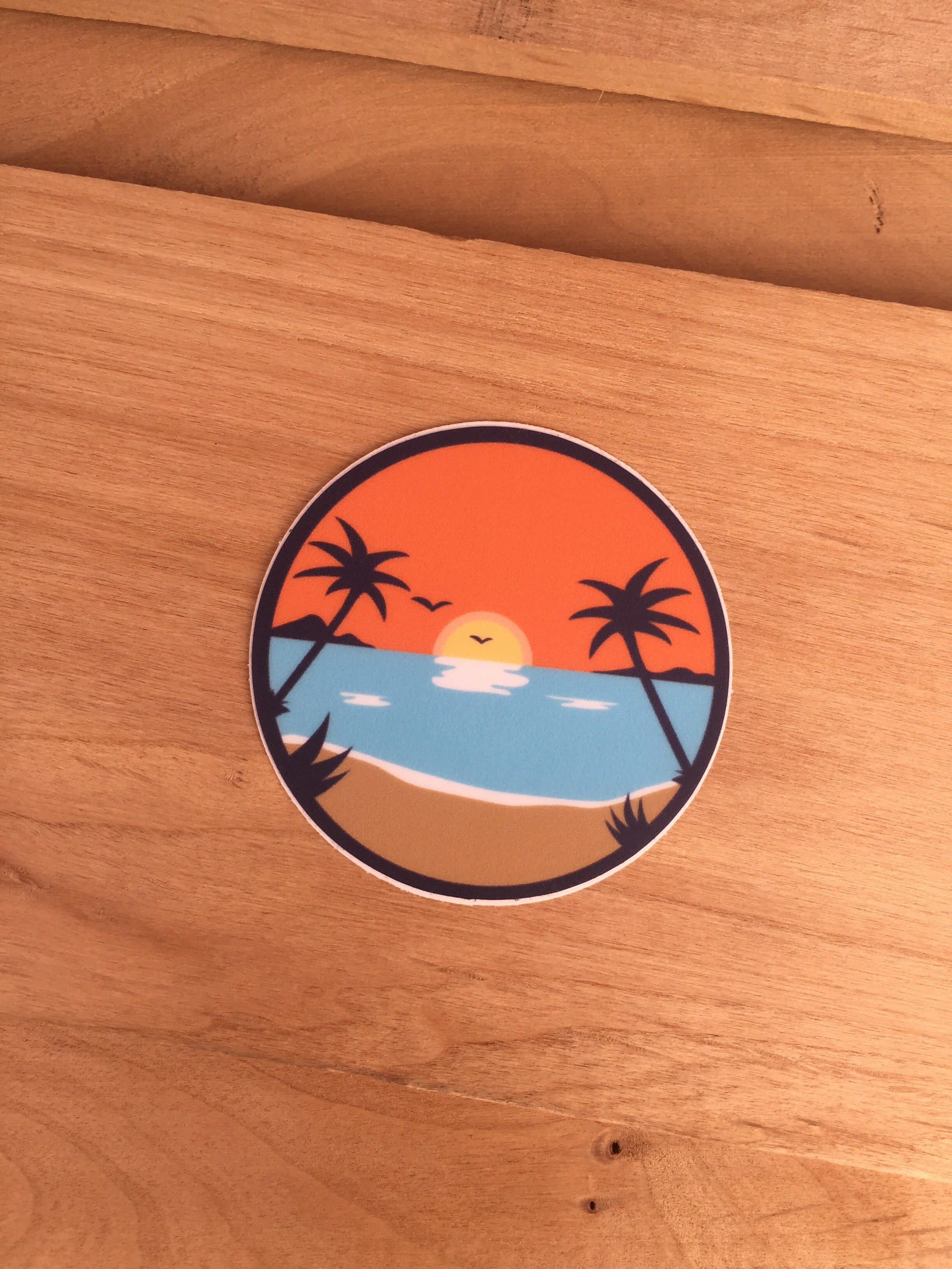Sunset beach sticker