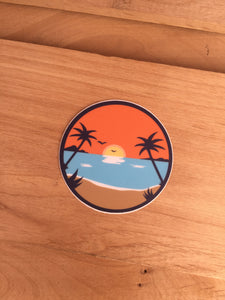 Sunset beach sticker